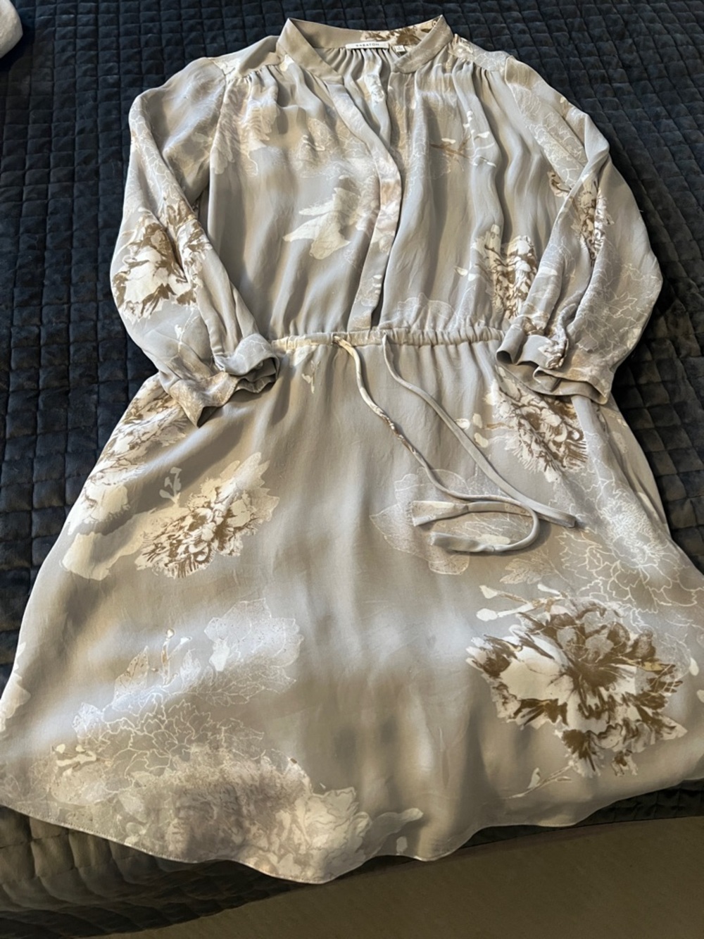 Babaton Light Gray Floral Mini Dress - Picture 2 of 5